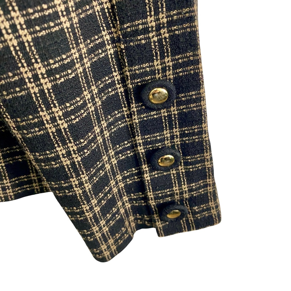 Vintage Molt Bonito Plaid Metallic Gold Button Jacket Blouse Pattern Size 34 - Picture 9 of 9